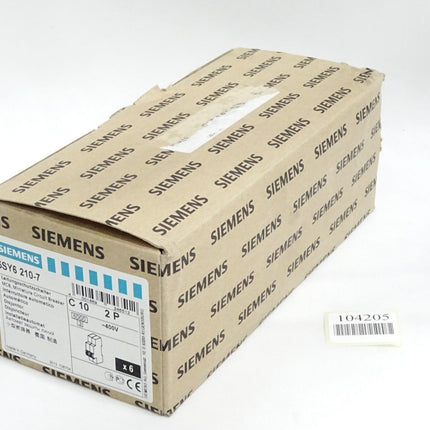 Siemens 5SY6210-7 leistungsschutzschalter C10 2P / Inhalt:6 Stück / Neu OVP