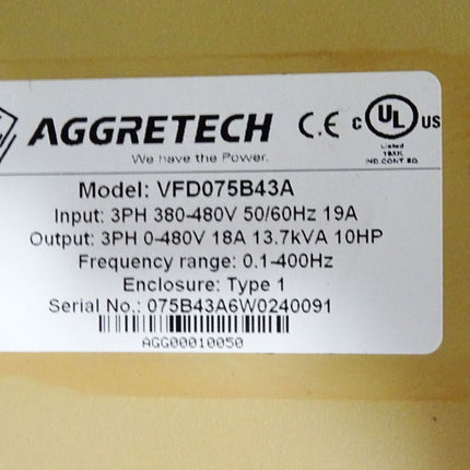 AGGRETECH Frequenzumrichter 7.5kW VFD075B43A