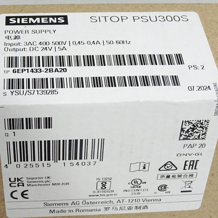 Siemens Sitop PSU300S 6EP1433-2BA20 6EP1 433-2BA20 / Neu OVP versiegelt