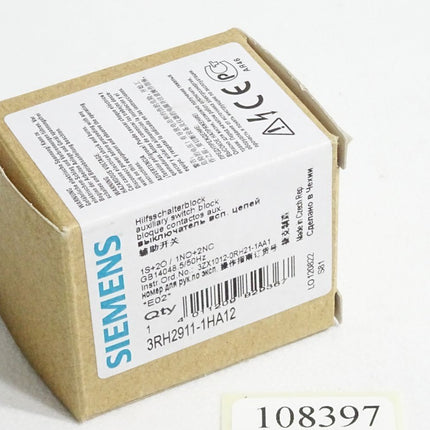 Siemens Hilfsschalterblock 3RH2911-1HA12 / Neu OVP