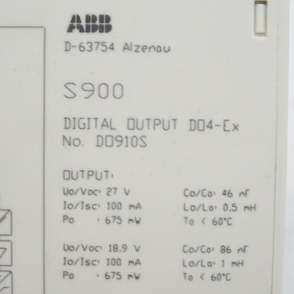 ABB S900 Digital Output DO4-Ex DO910S