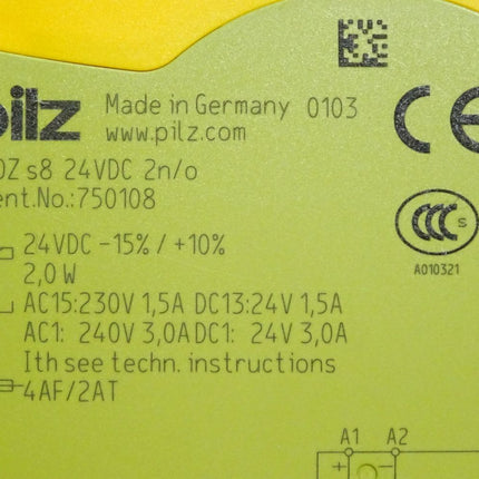 Pilz 750108 PNOZ s8 24VDC 2 n/o Kontakterweiterung