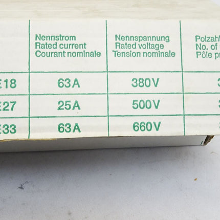 Klöckner Moeller 63A 380V E18 Verzinnte CU-Schienen 3/93 AWA14-734 AWA 14-734 / Inhalt:10 Stück / Neu OVP