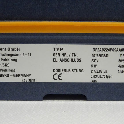 ProMinent® GmbH DF2A0224P09AA0W0 2015203349 1028278 230V 80/60Hz 5W 42mA 1,5 bar