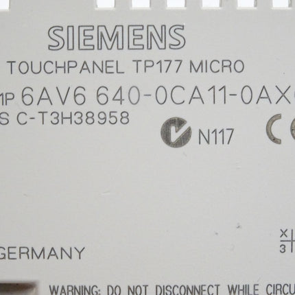 Siemens Backcover Rückschale Panel Touch TP177 Micro 6AV6640-0CA11-0AX0 6AV6 640-0CA11-0AX0