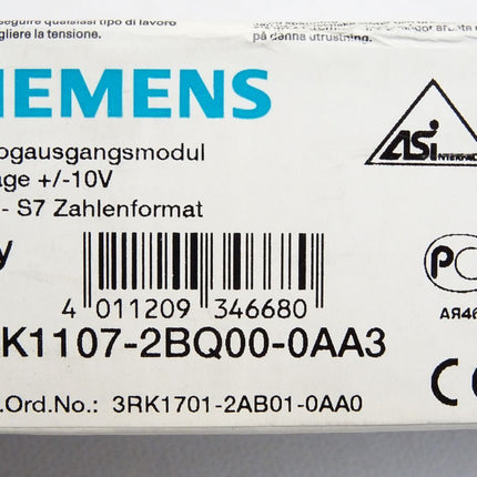 Siemens Analogausgangsmodul 3RK1107-2BQ00-0AA3 Neu OVP versiegelt