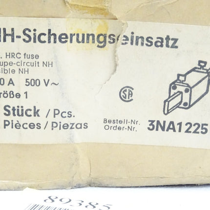 Siemens NH-Sicherungseinsatz 200A 500V~ / 3NA1225 / Inhalt : 3 Stück / Neu OVP