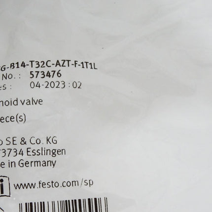 Festo 573476 Magnetventil VUVG-B14-T32C-AZT-F-1T1L / Neu OVP