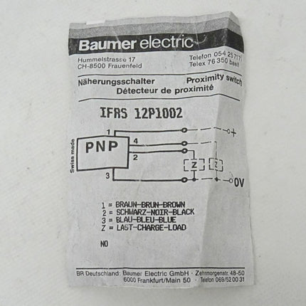 Baumer electric IFRS12P1002 Näherungsschalter IFRS 12P1002