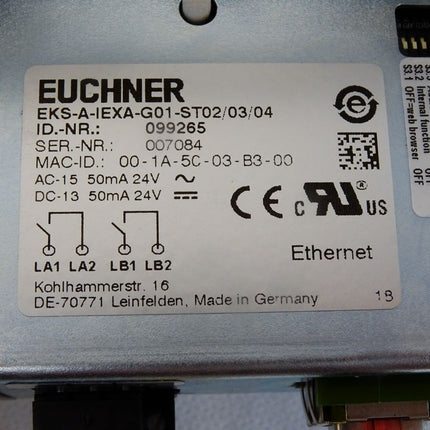 Euchner Schlüsselaufnahme EKS-A-IEXA-G01-ST02/03/04 099265 mit Gehäuse + Not-Aus Taster Eao 61-8755.11