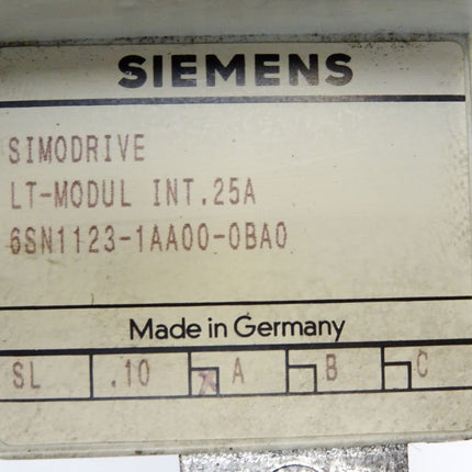 Siemens Simodrive LT-Modul INT.25A 6SN1123-1AA00-0BA0 Version A