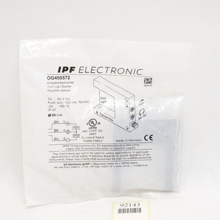 Ipf electronic Gabellichtschranke OG400572 / Neu OVP