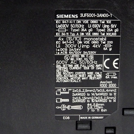 Siemens 3UF5001-3AN00-1 E08 Grundgerät SIMOCODE DP PROFIBUS DP-Schnittstelle / Neuwertig