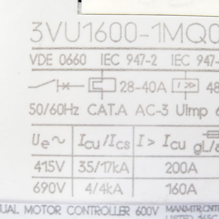 Siemens Schütz 3VU1600-1MQ00