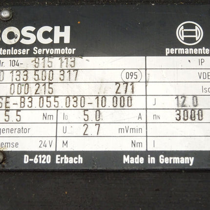 Bosch Bürstenloser Servomotor 0133500317 SE-B3.055.030-10.000 3000min-1