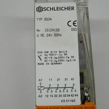 Schleicher SS34 Relais 15124152 24VAC neu-OVP