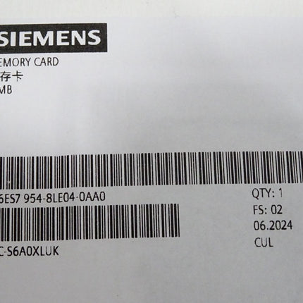 Siemens Memory Card 12MB 6ES7954-8LE04-0AA0 6ES7 954-8LE04-0AA0 / Neu OVP versiegelt