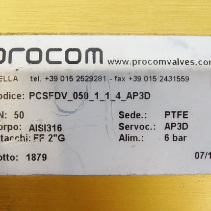 Procom Ventil PCSFDV_050_1_1_4_AP3D / Neu