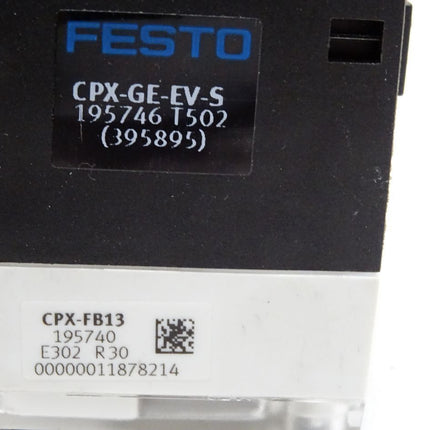 Festo 195746 CPX-GE-EV-S Verkettungsblock + 195740 CPX-FB13 Busknoten