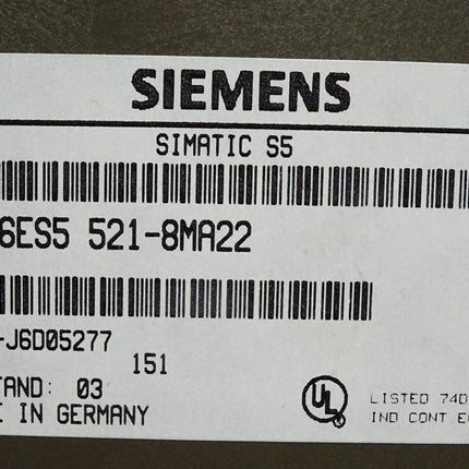 Siemens 6ES5521-8MA22 6ES5 521-8MA22