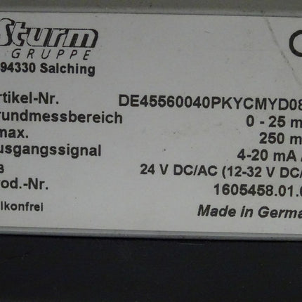 Sturm Gruppe DE45560040PKYCMYD0808 / 0 - 25 mbar 1605458.01.004 max 250 mbar