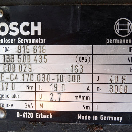 Bosch Bürstenloser Servomotor SE-C4.170.030-10.000 3000min-1 19A 0133500435