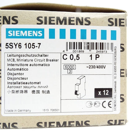 Siemens Leistungsschutzschalter 5SY6105-7 / Inhalt:12 Stück  / Neu OVP