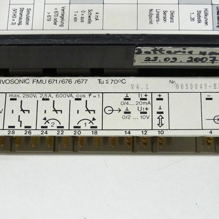 Endress Hauser FMU 676 Nivosonic FMU671/676/677 V: 4.1