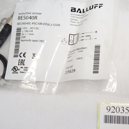 Balluff Inductive Sensor BES040R M04EC-PSC10B-EP00,3-GS49 / Neu OVP