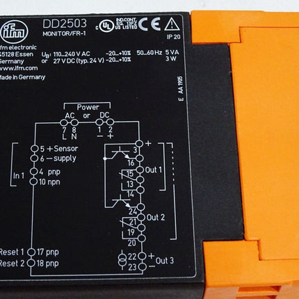 Ifm DD2503 Auswerteeinheit zur Drehzahlüberwachung MONITOR/FR-1