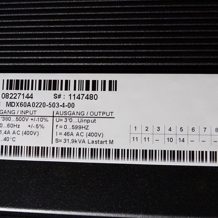 SEW Eurodrive Umrichter 22kW MDX61B0220-503-4-00 08279659 MDX61B-00 08243492 MDX60A0220-503-4-00 08227144 Erneuert