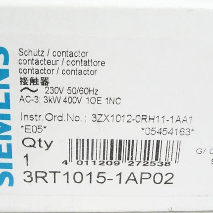 Siemens Schütz 3RT1015-1AP02 / Neu OVP