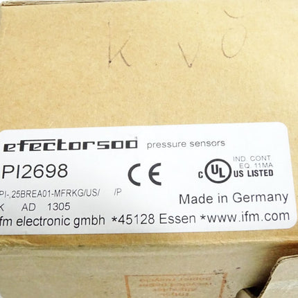 Ifm Electronic Efector500 PI2698 Frontbündiger Drucksensor mit Display PI-,25BREA01-MFRKG/US/ /P / Neu OVP