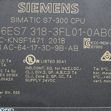 Siemens S7-300 CPU319F-3 6ES7318-3FL01-0AB0 6ES7 318-3FL01-0AB0 / Neu