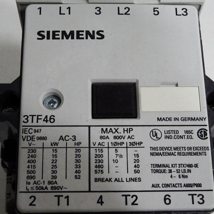 Siemens Schütz 3TF46 3TF4622-0BB4