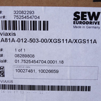 Sew Eurodrive Moviaxis Achsmodul 08289808 MXA81A-012-503-00 XGS11A / Neu OVP