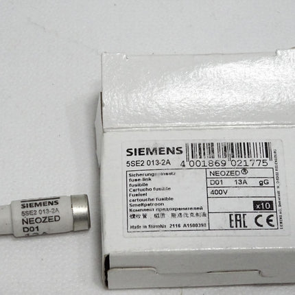 Siemens Sicherungseinsatz 5SE2013-2A 5SE2 013-2A 13A 400V / Inhalt:10 Stück / Neu OVP