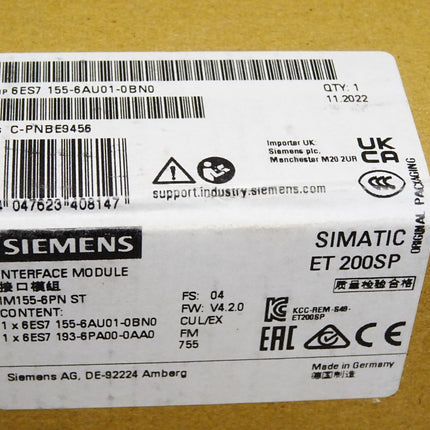 Siemens ET200SP 6ES7155-6AU01-0BN0 6ES7 155-6AU01-0BN0 Neu OVP versiegelt