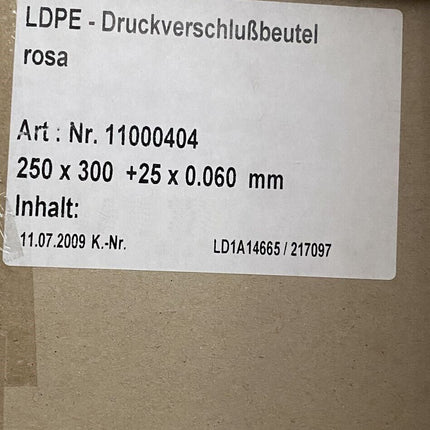 200x Druckverschlußbeutel rosa Folienbeutel ESD 250x300mm antistatisch