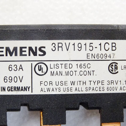 Siemens Sammelschiene 3RV1915-1CB 63A 690V