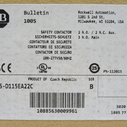 Allen-Bradley Sichereits-Schuetz 100S-D115EA22C / Neu OVP