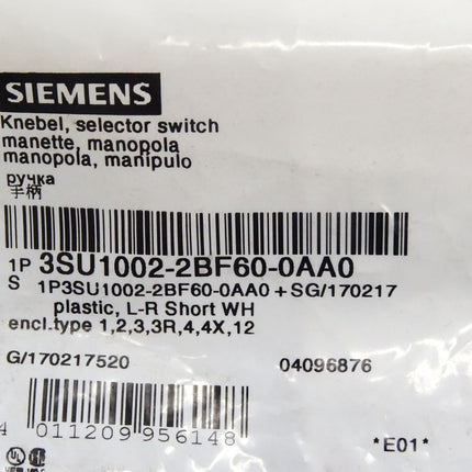 Siemens Knebel 3SU1002-2BF60-0AA0 / Neu OVP