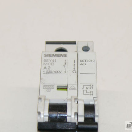 Siemens 5SY41 MCB A2 Sicherungsautomat + 5ST3010 AS Hilfsstromschalter