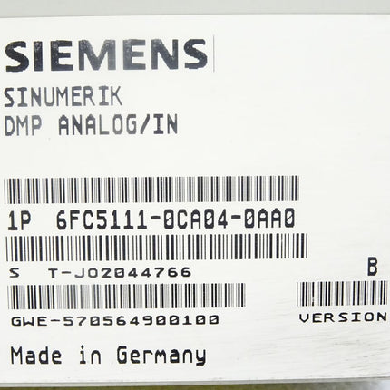 Siemens Sinumerik Analog /In 6FC5111-0CA04-0AA0 Version B