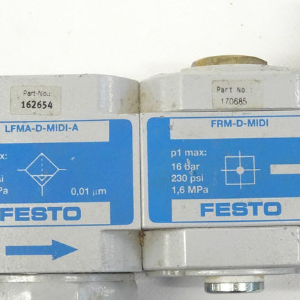 Festo 162654 + 170685 + 172959 LFMA-D-MIDI-A / FRM-D-MIDI / HEE-D-MIDI-24