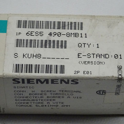 Siemens 6ES5490-8MB11 Schraubstecker S5 6ES5 490-8MB11 E:01 neu-OVP