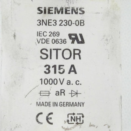 Siemens SITOR 3NE3230-0B IEC269 VDE0636 315A 1000V a.c. / 3NE3 230-OB