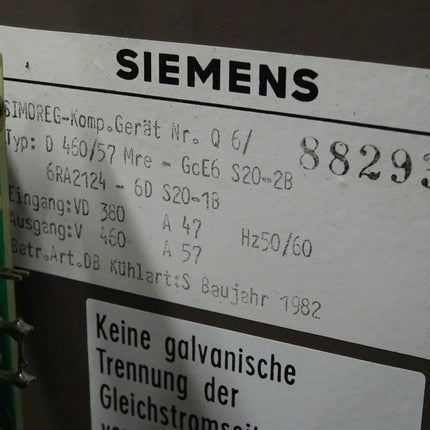 Siemens Simoreg D 460/57 / 6RA2124-6DS20-1B / 6RA 2124-6DS20-1B