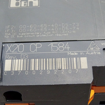 B&R X20CP1584 Rev.D3 X20 CP 1584 Steuerung Intel ATOM 600 MHz