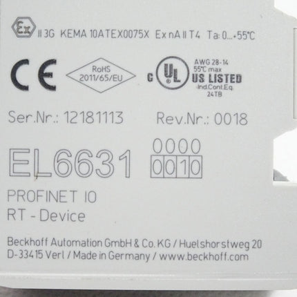 Beckhoff Profinet IO RT-Device EL6631